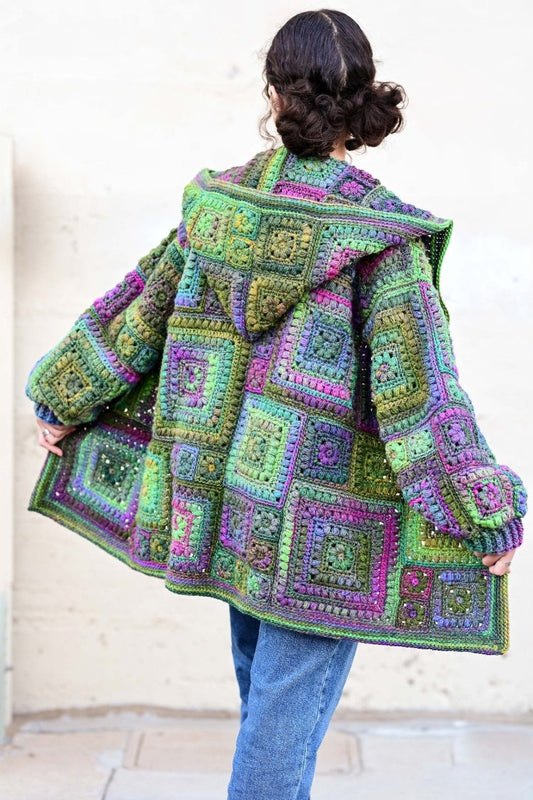 The Square Scramble Sweater pattern (adult size) — plus a FREE kids’ cardigan pattern