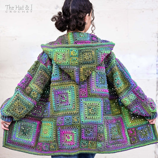 The Square Scramble Sweater pattern (adult size) — plus a FREE kids’ cardigan pattern